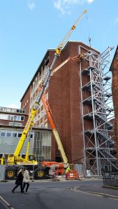 50t Grove building new fire escape at Manchester University