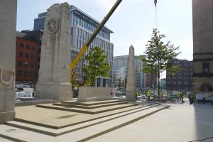 Planting trees St. Peters Square Manchester